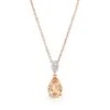 Morganite And Diamond 10x7mm Pear Shape Pendant