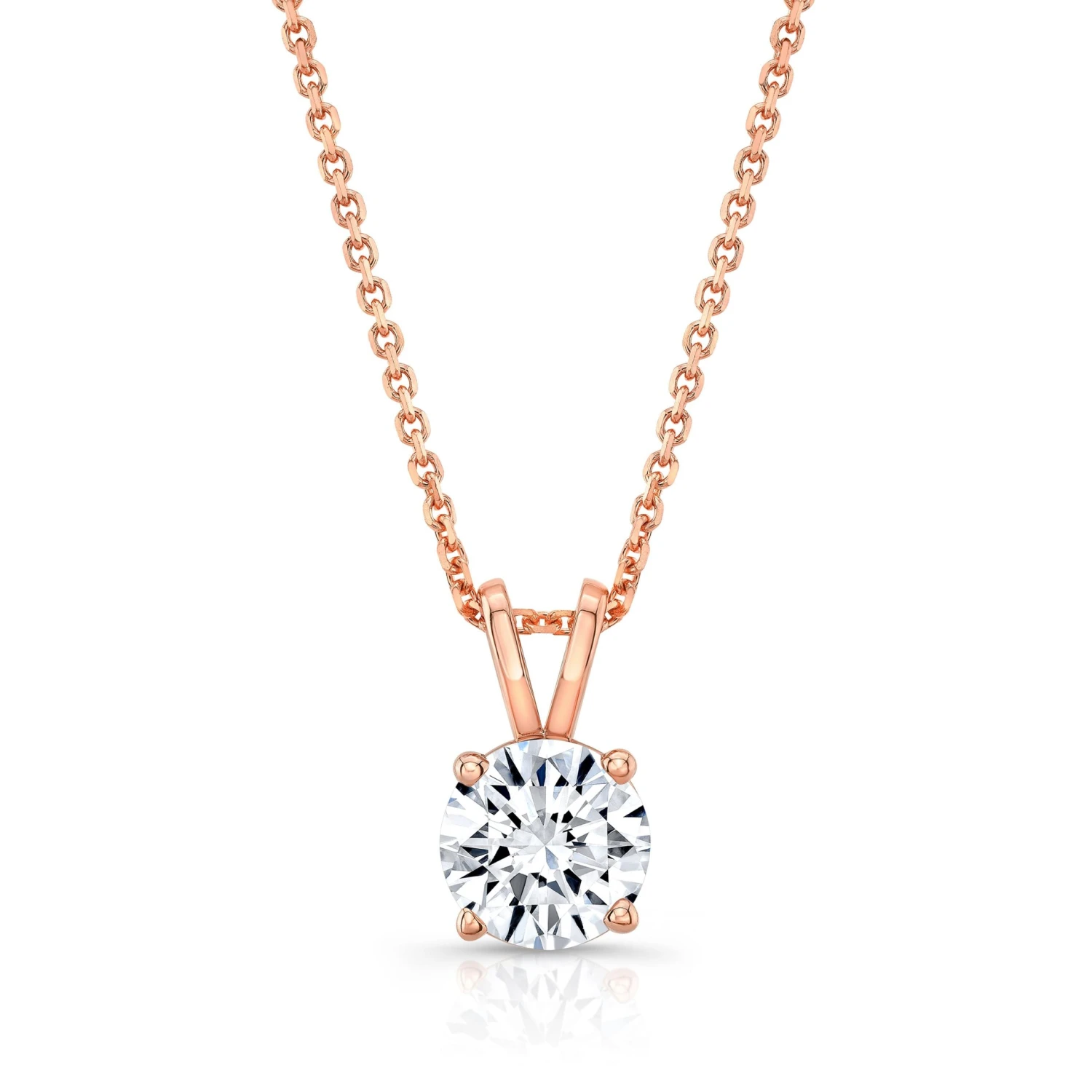Round (full Cut) Diamond Solitaire Pendant In A Platinum 4-prong Basket Setting, 0.85ct. T.w. (hi, Si1-si2)