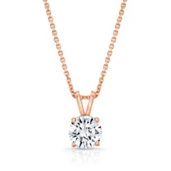 Round (full Cut) Diamond Solitaire Pendant In A Platinum 4-prong Basket Setting, 1.25ct. T.w. (hi, Si1-si2)