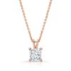 Princess Diamond Solitaire Pendant In A Platinum 4-prong Basket Setting, 3ct. T.w. (hi, Si1-si2)