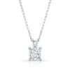 Princess Diamond Solitaire Pendant In A 14k White Gold 4-prong Basket Setting, 3ct. T.w. (hi, Si1-si2)