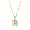 Cushion Diamond Solitaire Pendant In A 14k Yellow Gold 4-prong Leaf Scroll Setting, 2.24ct. T.w. (i, Vs1 Gia)