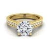 14K Yellow Gold Round Brilliant Diamond Channel Set Engagement Ring -1/3ctw