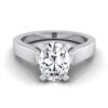 Platinum OvalCathedral Style Solitaire Engagement Ring
