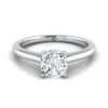 Platinum CushionPinched Comfort Fit Claw Prong Solitaire Engagement Ring