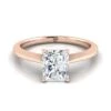 14K Rose Gold Radiant Cut CenterTimeless Solitaire Comfort Fit Engagement Ring
