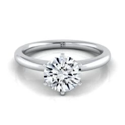 Platinum Round BrilliantTimeless Solitaire Comfort Fit Engagement Ring