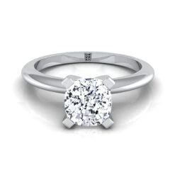 Platinum CushionClassic Low Base Solitaire Engagement Ring