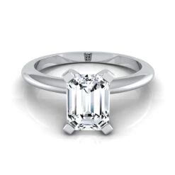 Platinum Emerald CutClassic Low Base Solitaire Engagement Ring