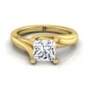 14K Yellow Gold Princess CutTwisted Bypass Solitaire Engagement Ring