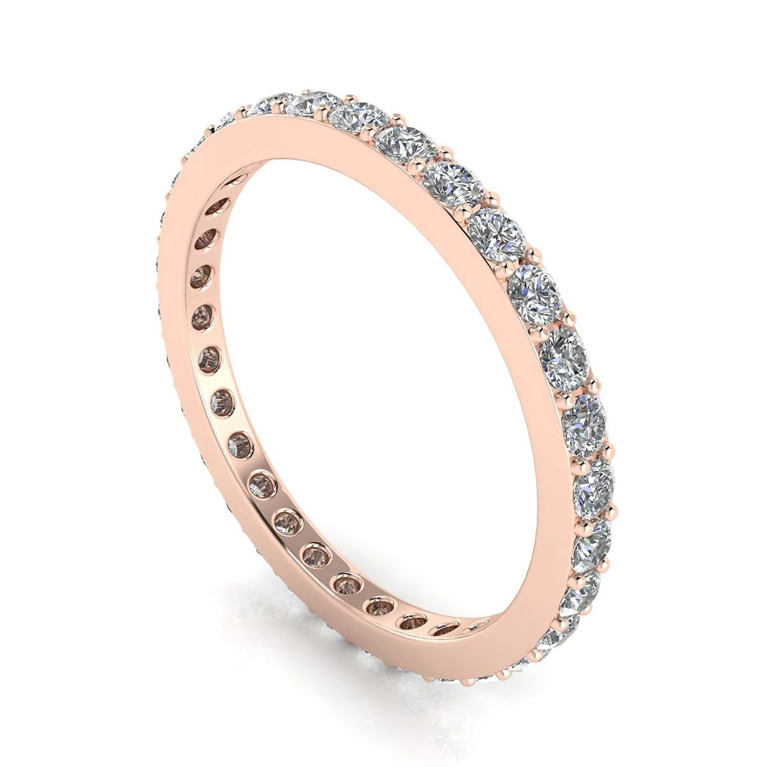 Round Brilliant Cut Diamond Pave Set Eternity Ring In 14k Rose Gold(0.5ct. Tw.) Ring Size 7.5 - Image 2