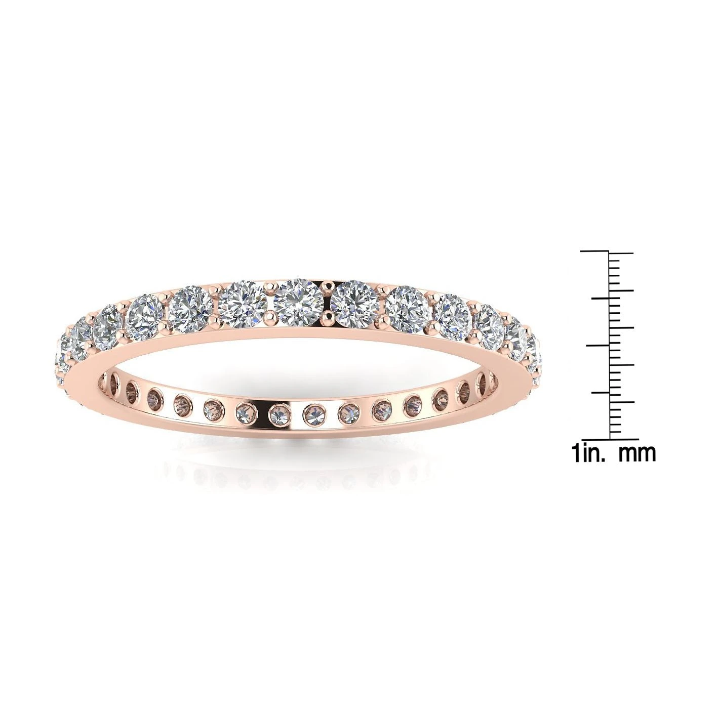 Round Brilliant Cut Diamond Pave Set Eternity Ring In 14k Rose Gold(0.5ct. Tw.) Ring Size 7.5 - Image 3