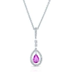 Pink Sapphire & Diamond Pendant