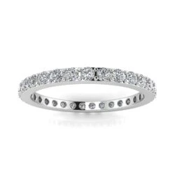 Round Brilliant Cut Diamond Pave Set Eternity Ring In Platinum(0.45ct. Tw.) Ring Size 5.5