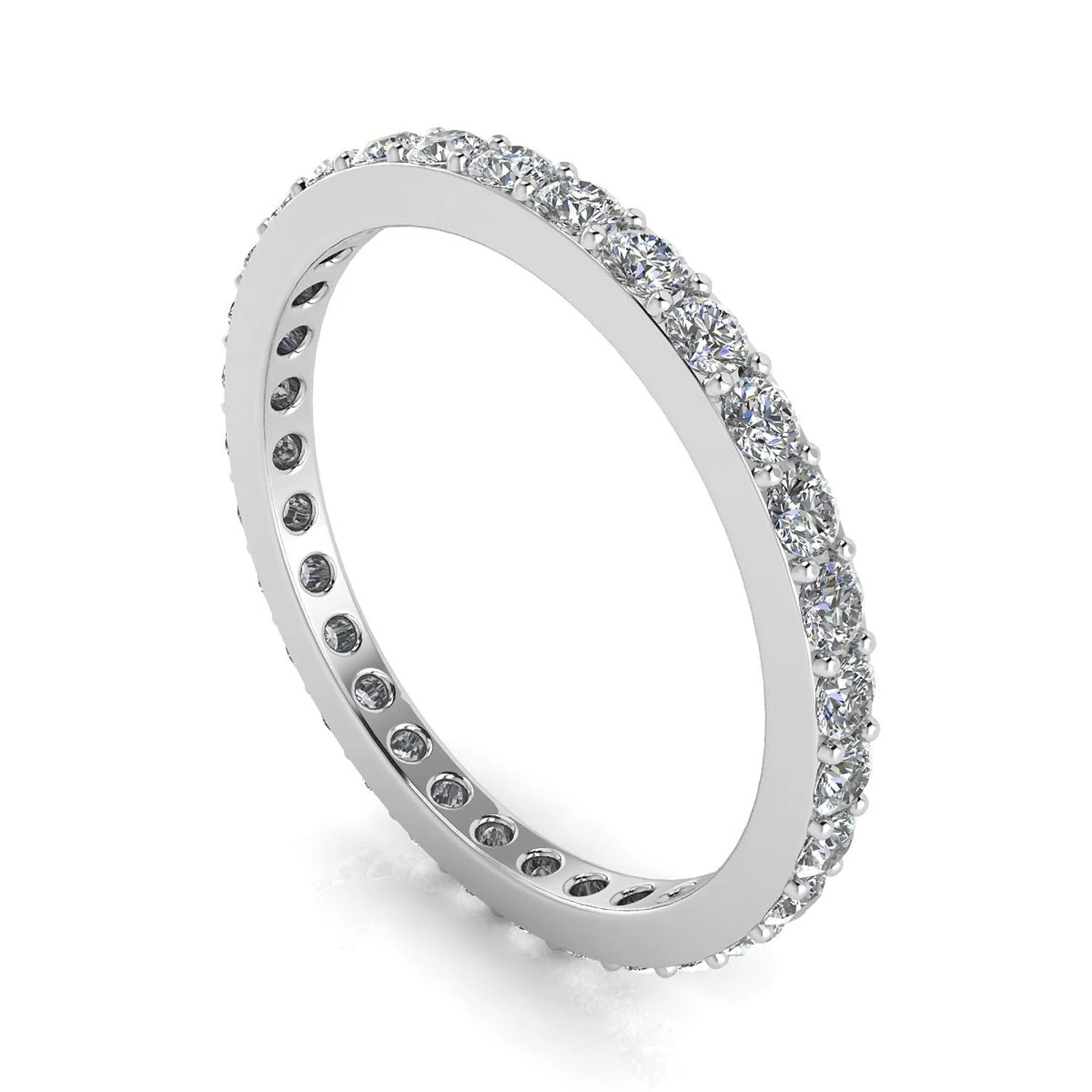 Round Brilliant Cut Diamond Pave Set Eternity Ring In Platinum(1.62ct. Tw.) Ring Size 8.5 - Image 2