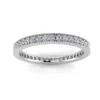 Round Brilliant Cut Diamond Pave & Milgrain Set Eternity Ring In 18k White Gold(0.48ct. Tw.) Ring Size 7