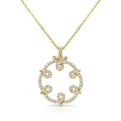 Diamond Loops Pendant In 14k Yellow Gold