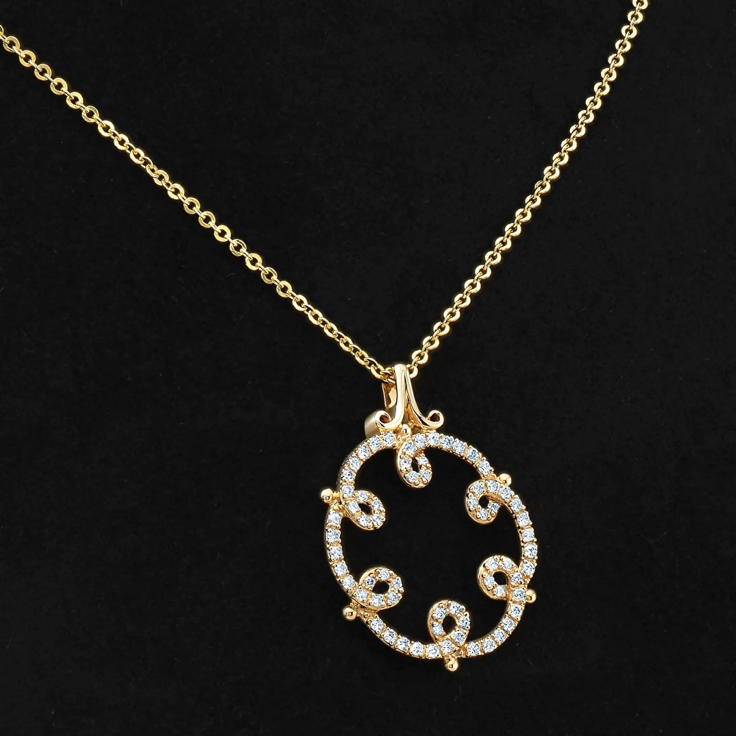 Diamond Loops Pendant In 14k Yellow Gold - Image 3
