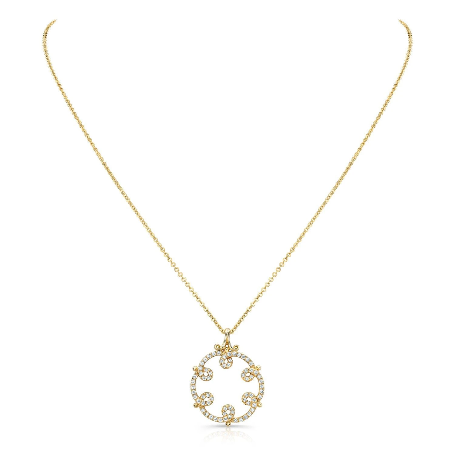 Diamond Loops Pendant In 14k Yellow Gold - Image 2