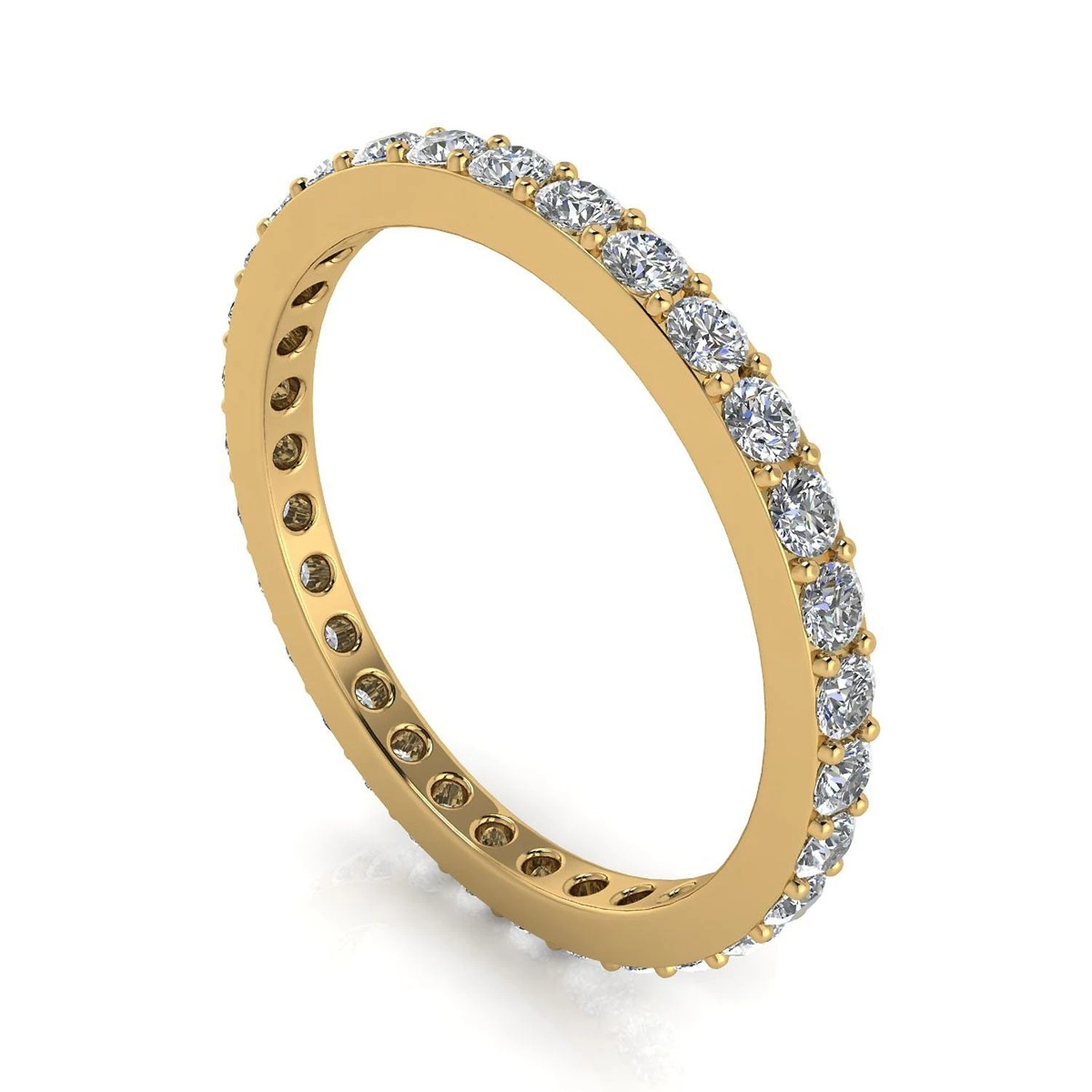 Round Brilliant Cut Diamond Pave Set Eternity Ring In 18k Yellow Gold(0.52ct. Tw.) Ring Size 9 - Image 2