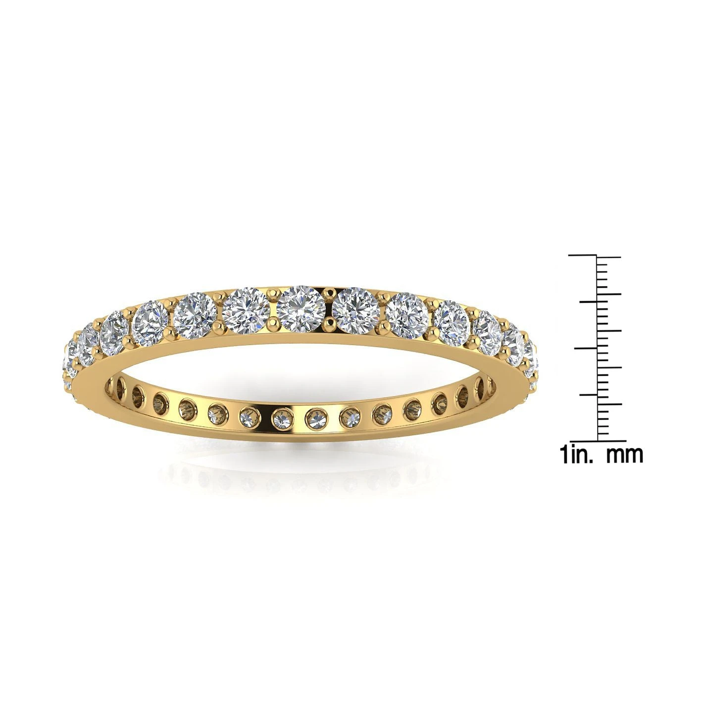 Round Brilliant Cut Diamond Pave Set Eternity Ring In 18k Yellow Gold(0.52ct. Tw.) Ring Size 9 - Image 3