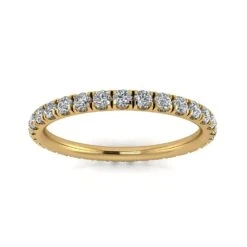 Round Brilliant Cut Diamond Split Prong Set Eternity Ring In 18k Yellow Gold(0.52ct. Tw.) Ring Size 8