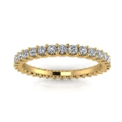 Round Brilliant Cut Diamond Shared Prong Set Eternity Ring In 18k Yellow Gold(0.92ct. Tw.) Ring Size 6.5
